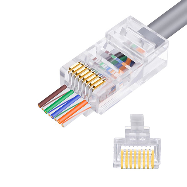 CAT5e UTP 8P8C RJ45 Модульная вилка проходного типа