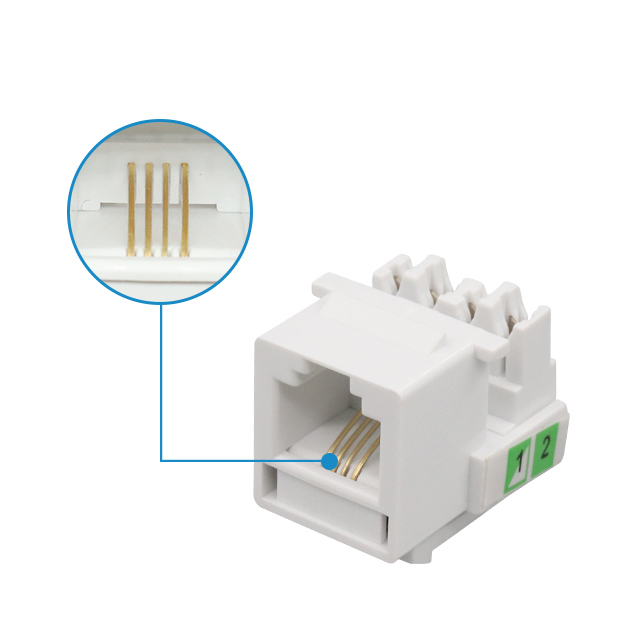 CAT3 RJ11 6P4C 90 градусов UTP штамповка Модуль-вставка Keystone